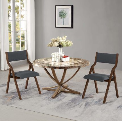 Modern Folding Chairs Foldable Dining Chairs Set of 2, 18" Seat Height, Dark Grey