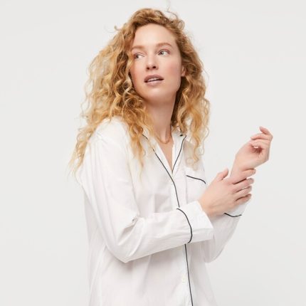 Women's End on end cotton nightshirt For White