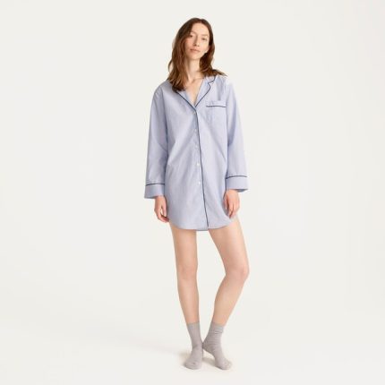 Women's End on end cotton nightshirt For Hydrangea